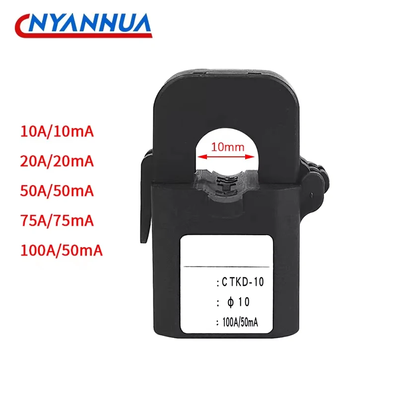 Clamp-on Design Split Core Current Transformers Open Type Current Transformer MA 0.5 Class 10/20/50/75mA