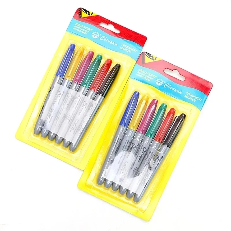 6pcs Microblading 6 Colors Erasable Skin Marker Pen Tattoo Sketch Transfer For Body Art Makeup Accessories Office Study Supply