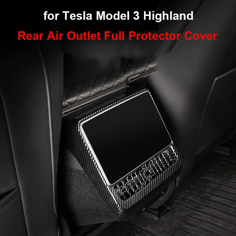 غطاء كسوة مخرج الهواء الخلفي لتسلا ، واقي الإطار ، ألياف الكربون ABS ، لوحة مكيف ، طراز جديد 3 ، هايلاند ، ملحقات الإطار
