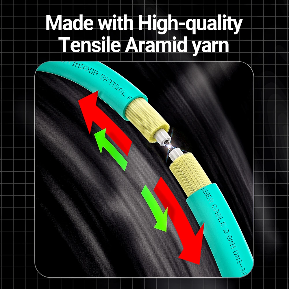 AMPCOM SC to FC UPC OM3 Волоконно-оптический патч-кабель Многорежимный дуплексный кабель, 50/125 мкм, наружный диаметр 2,0 мм, LSZH OFNR, 1-100 метров