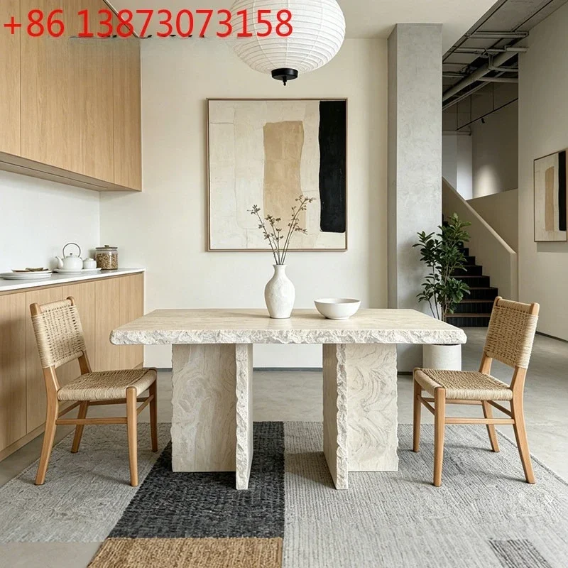 Wabi Sansan Natural Stone Medieval Creative Travertine Homestay Reception Marble Table