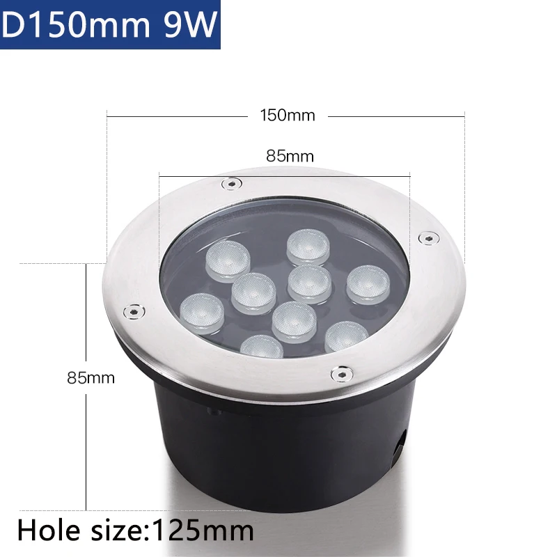 3W 5W 6W 9W 12W Outdoor Floor Recessed Spotlight Outside Deck Lighting 220V110V24V Waterproof IP67 LED Garden Light Underground