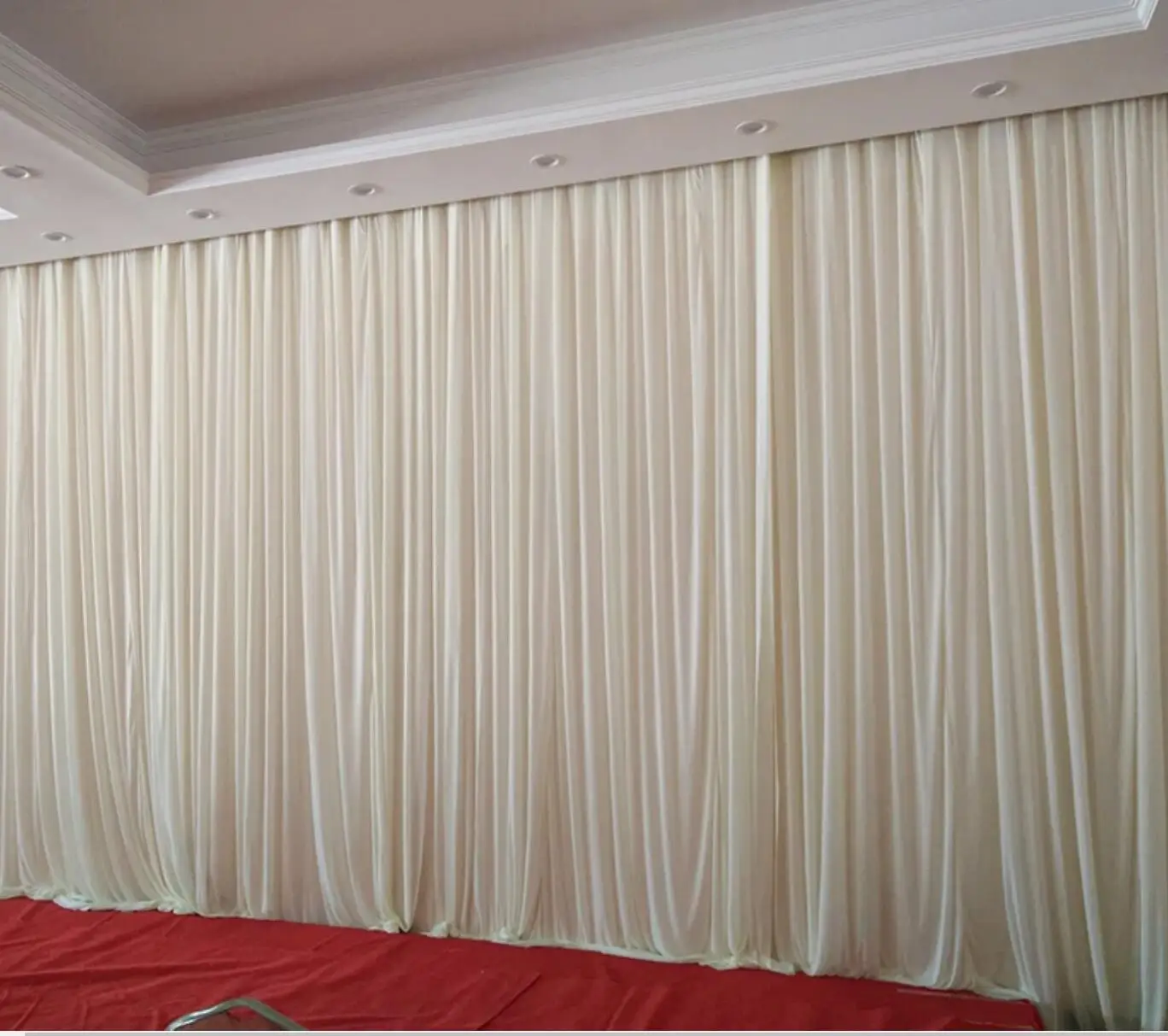 

Hot 4x6m Ice Silk White Color Wedding Drape Pleated Wedding backdrop Curtain Drapery Ivory Stage Backgroud Decoration