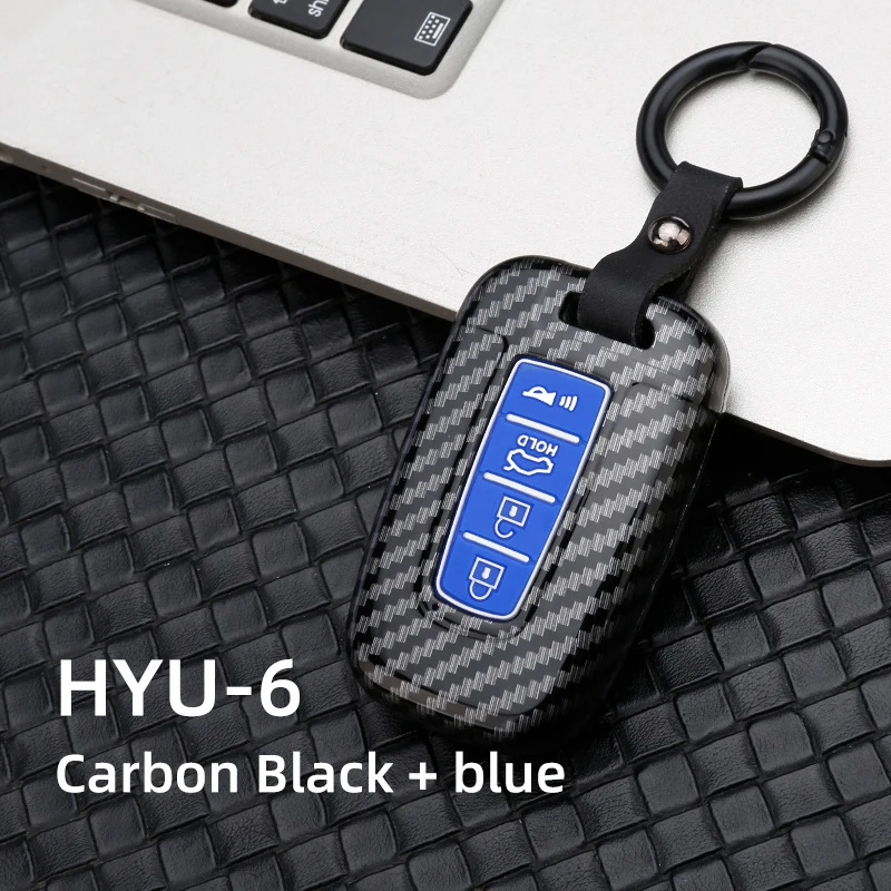 4 Buttons Carbon Fiber Smart key Case For KIA Forte Sportage K2 K5 For Hyundai Genesis Coupe Sonata ix35 Car key Fob shell Cover