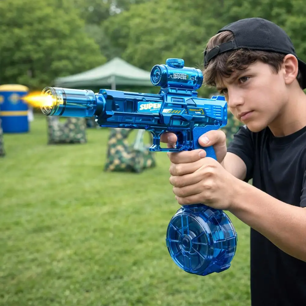 Electric Water Gun Absorb Water Continuous Shooting Lights With Auto Sensor Water Gun Automatic Fights Toy Beach Pool Toy