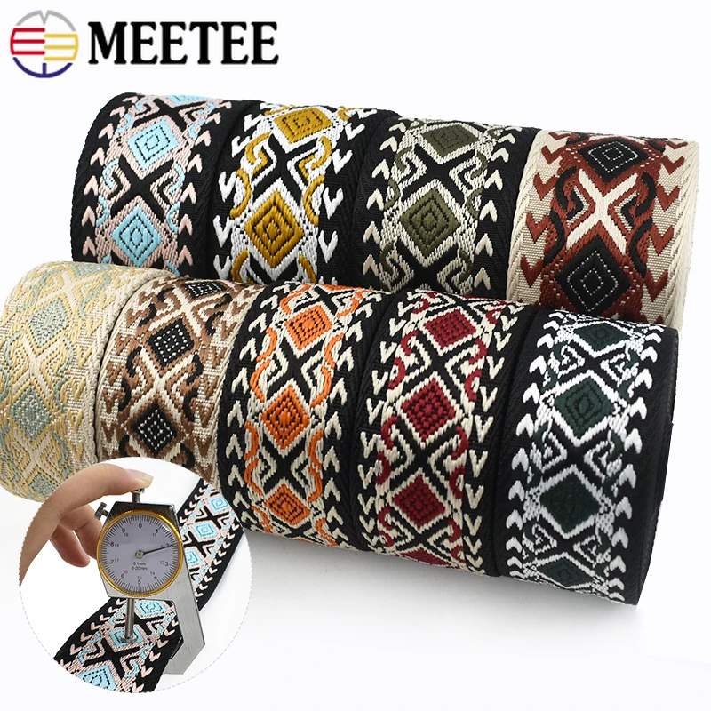 

1-5M 38/50mm Ethnic Jacquard Webbing Tape For Bag Strap Replace Ribbon Bands Clothes Decor Belt Bias Band DIY Sewing Accessories