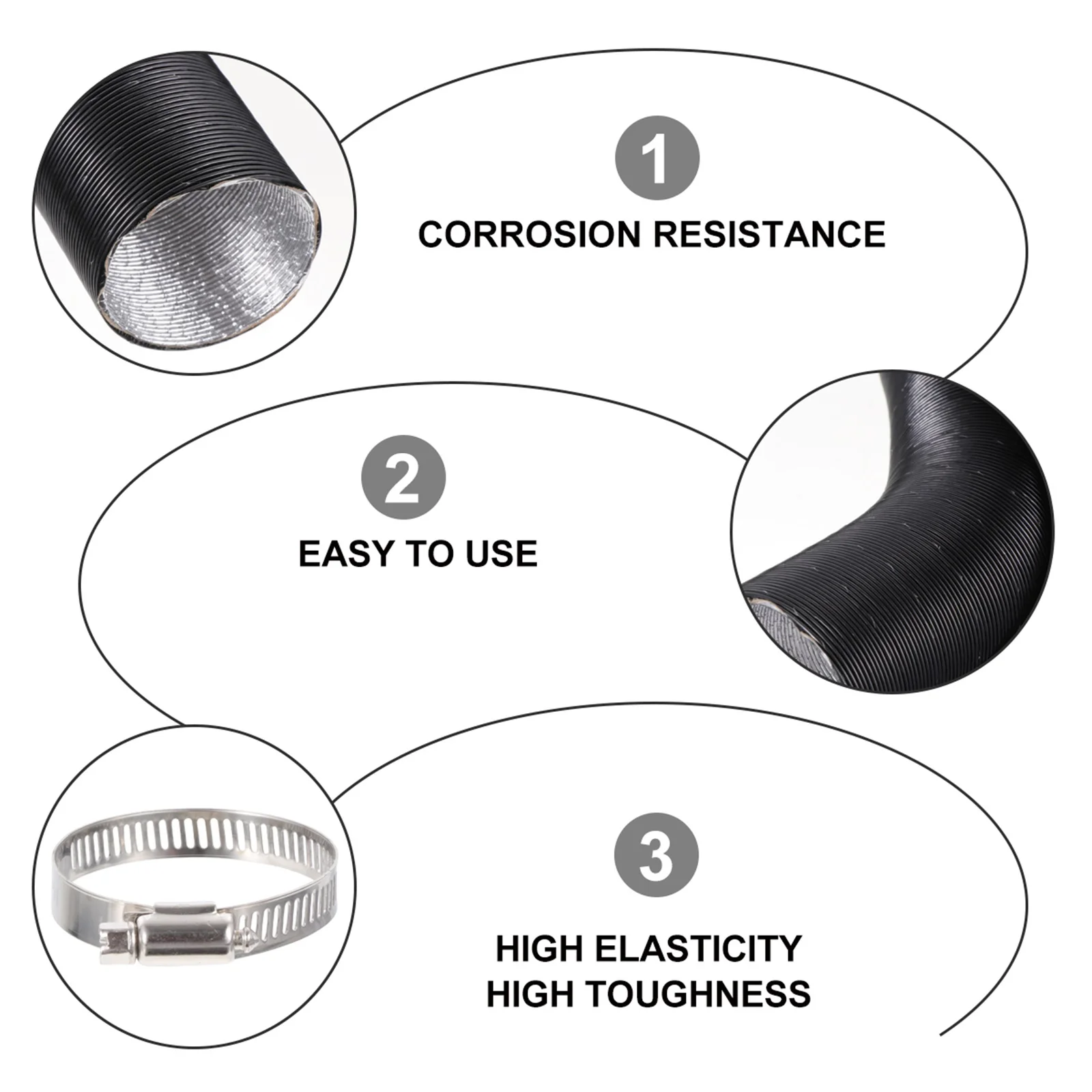 

Plastic Air Conditioner Hose Flexible Heater Exhaust Vent Pipe for Vehicle Air Supply Plastic Heater Exhaust