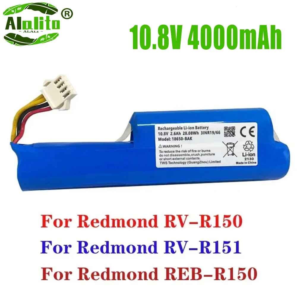 10.8V 6800mAh Rechargeable Lithium Battery for Redmond Reb-R150 RV-R150 RV-R151 Vacuum Cleaner