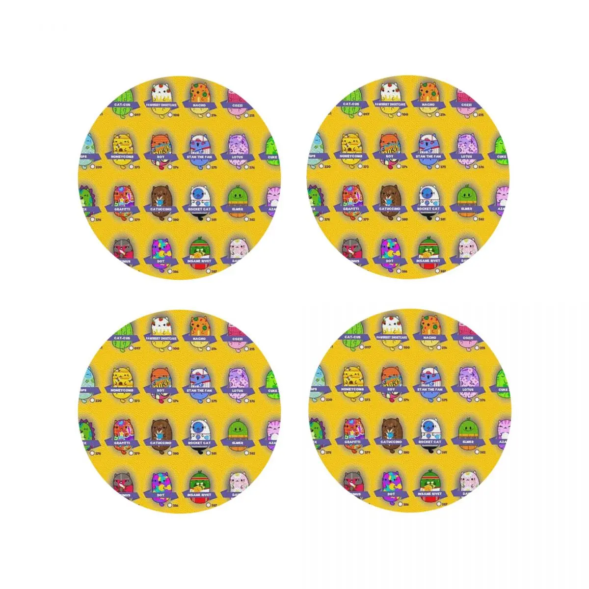 Cats Vs Pickles Coasters Kitchen Placemats Waterproof Insulation Cup Coffee Mats For Decor Home Tableware Pads Set of 4