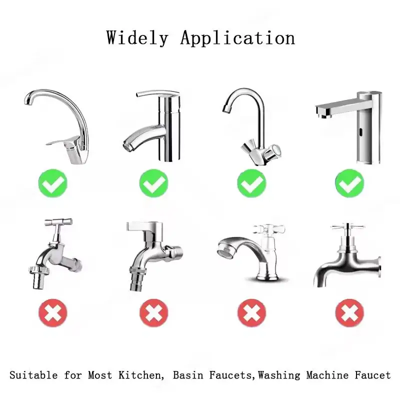 1080° Swivel Stainless Steel Kitchen Faucet Extender Universal Splashproof Dual Mode Bathroom Sink Accessories with Adapter