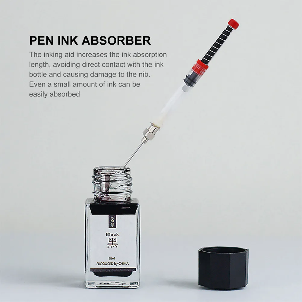 

9Pcs Fountain Pen Ink Absorbers Stainless Steel Plastic Ink Fill Assistant Refill Tool for Smooth Writing Office