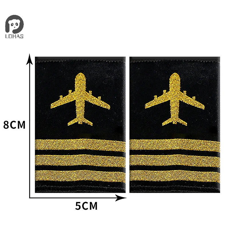 1 Pair Clothing Decor Epaulettes Professional Pilots Uniform Epaulets Bars Shirts Craft Shoulder Badges Garment DIY Accessory