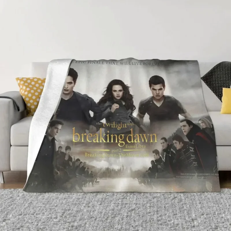 

The Twilight Saga Breaking Dawn Edward Bella Jacob Black Plush Vintage Soft Throw Blankets for Home Spring Autumn