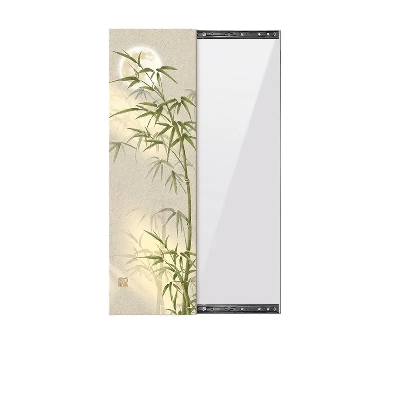 

New Chinese-style entrance full-body mirror decorative painting bamboo push-pull hidden full-length mirror mural