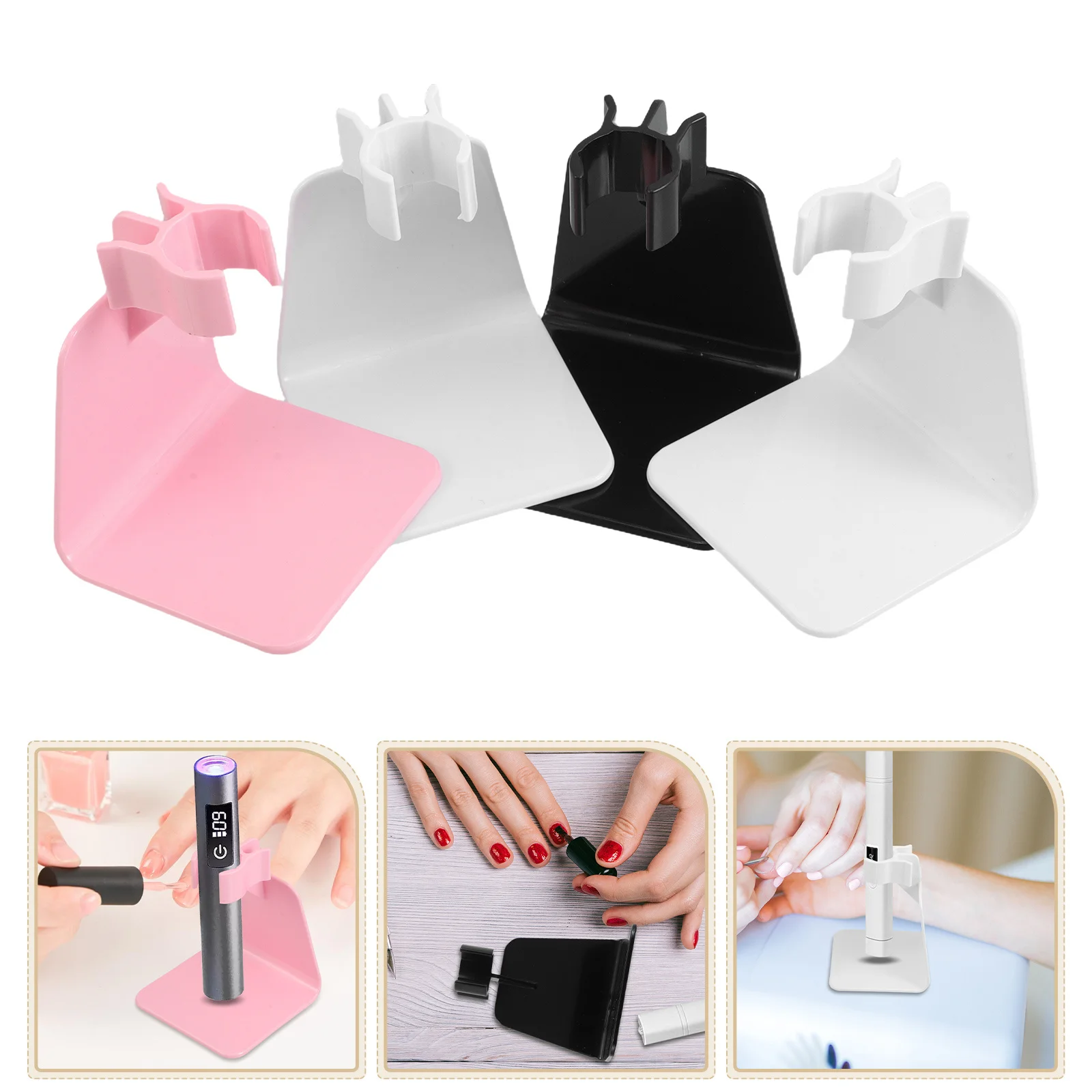 

4pcs Uv Lamp Stand Led Handheld Gel Art Lamp Rack Compact Portable Multiple Colors Stable Support For Manicure Nail Art
