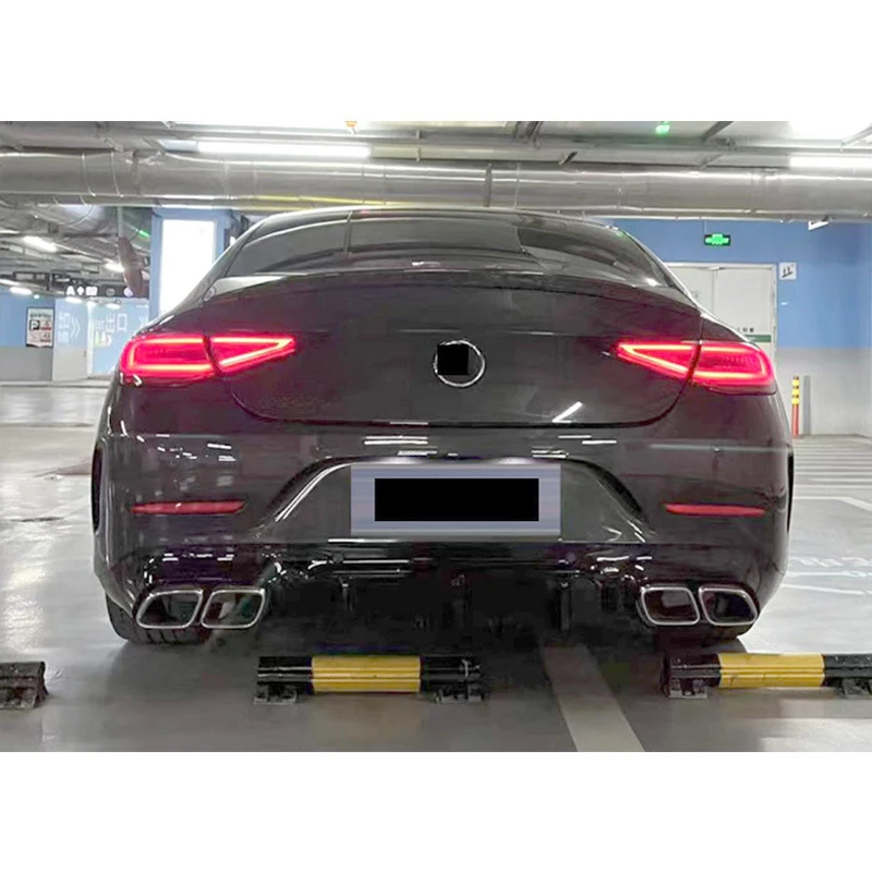 

Подходит для 18-23 Mercedes-Benz -Class Upgrade CLS63 Хвостовой диффузор W257 Sport Edition CLS Задняя губа Четыре розетки