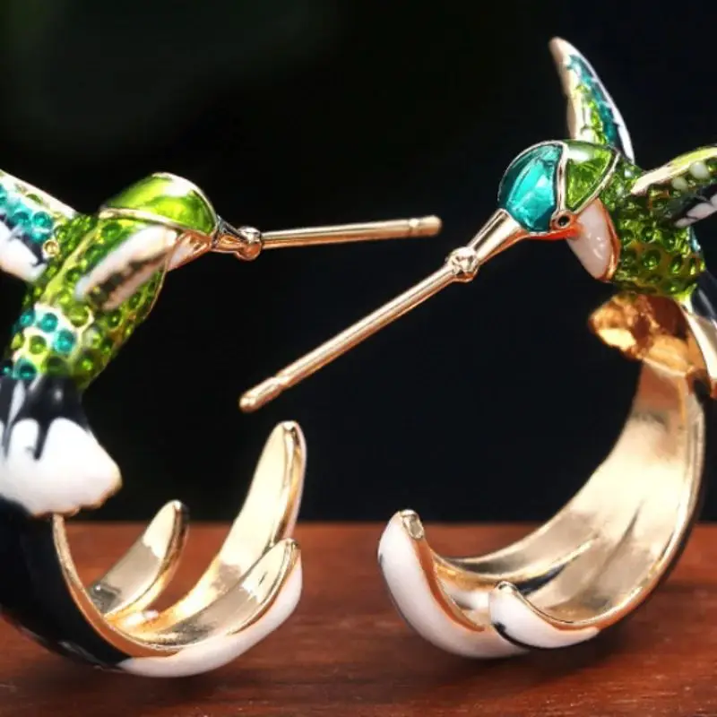 Colorful Bird Shaped Earrings for Women Fun Teenage Accessories Fashionable Jewelry for Cocktail Parties