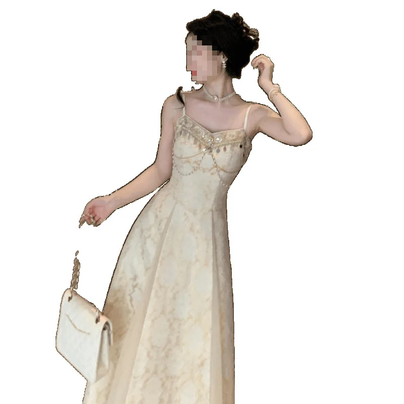 Printemps 2025 nouvelle jupe dr légère brodée Sle Street Faion taille ample jupe trapèze en fibre de polyester No Sve Thi M...