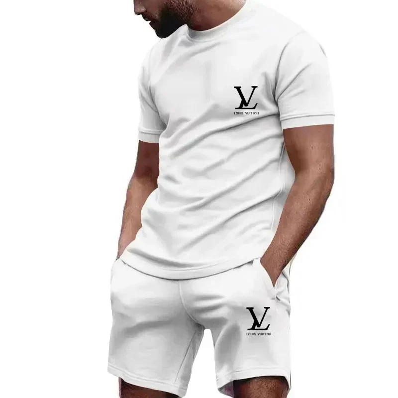 Ensemble de short à manches courtes pour homme, séchage rapide, décontracté, sport, fitness, course à pied, mode estivale, imbibé de sport, 2 pièces