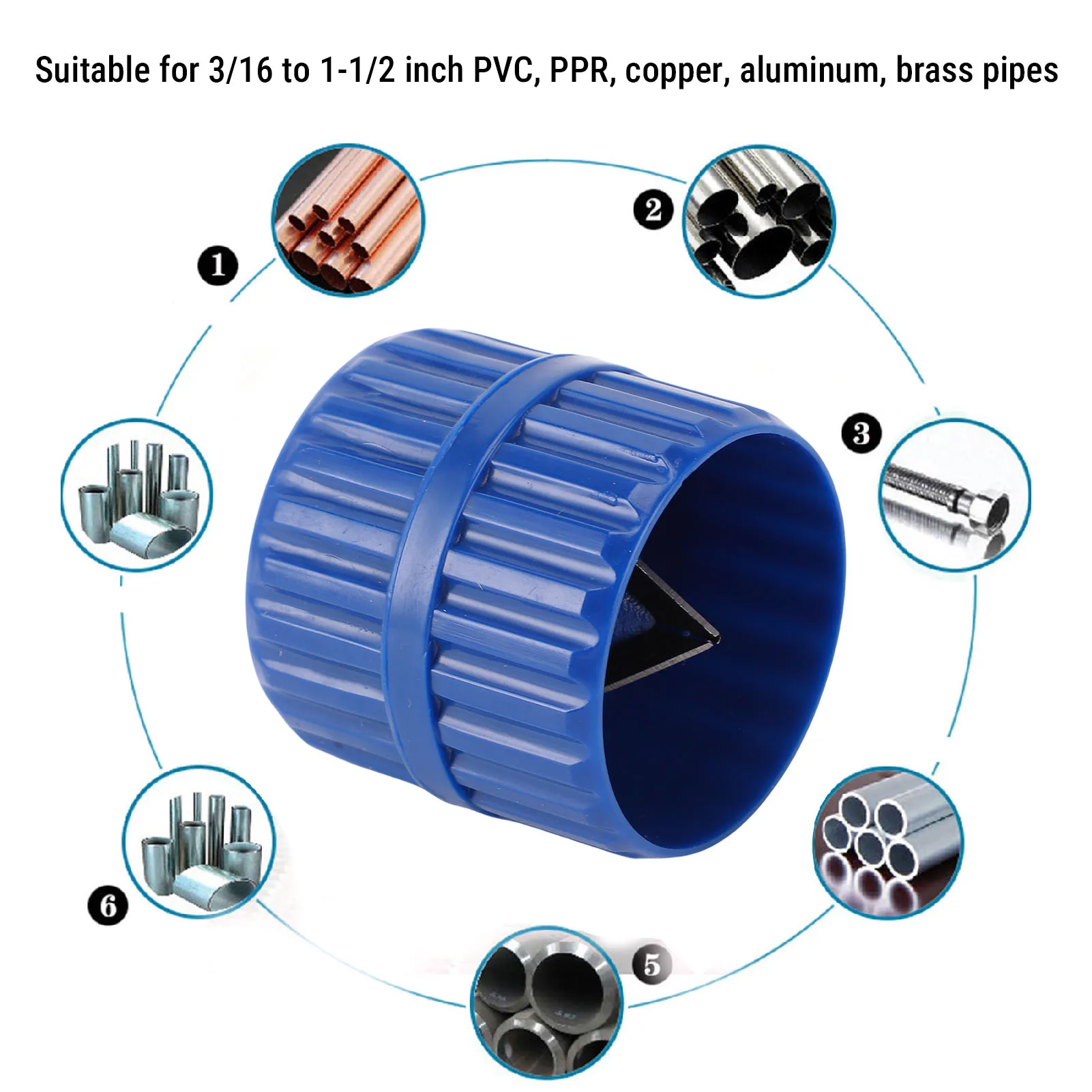مخرطة الأنابيب المعدنية أداة إزالة الأزيز للأنابيب الخارجية الداخلية لأنابيب PPR البلاستيكية المصنوعة من الألومنيوم والنحاس مقاس 3/16 إلى 1-1/2 بوصة #3
