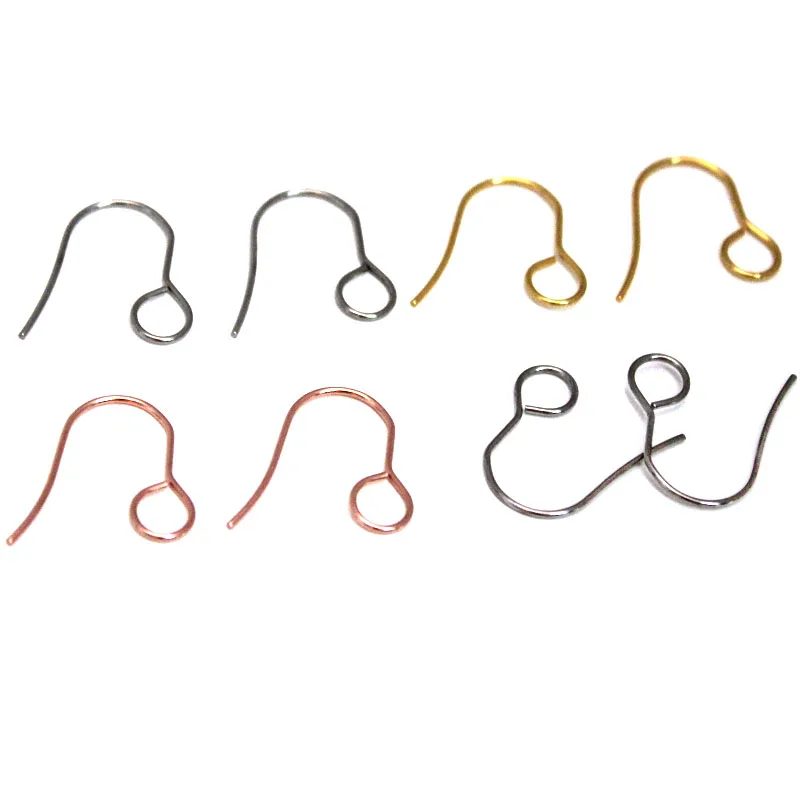 30-100PCS Stainless Steel Ear Wires Simple Earrings Hooks Gold Color for Crafts Earring Findings DIY Jewelry Making Accessories