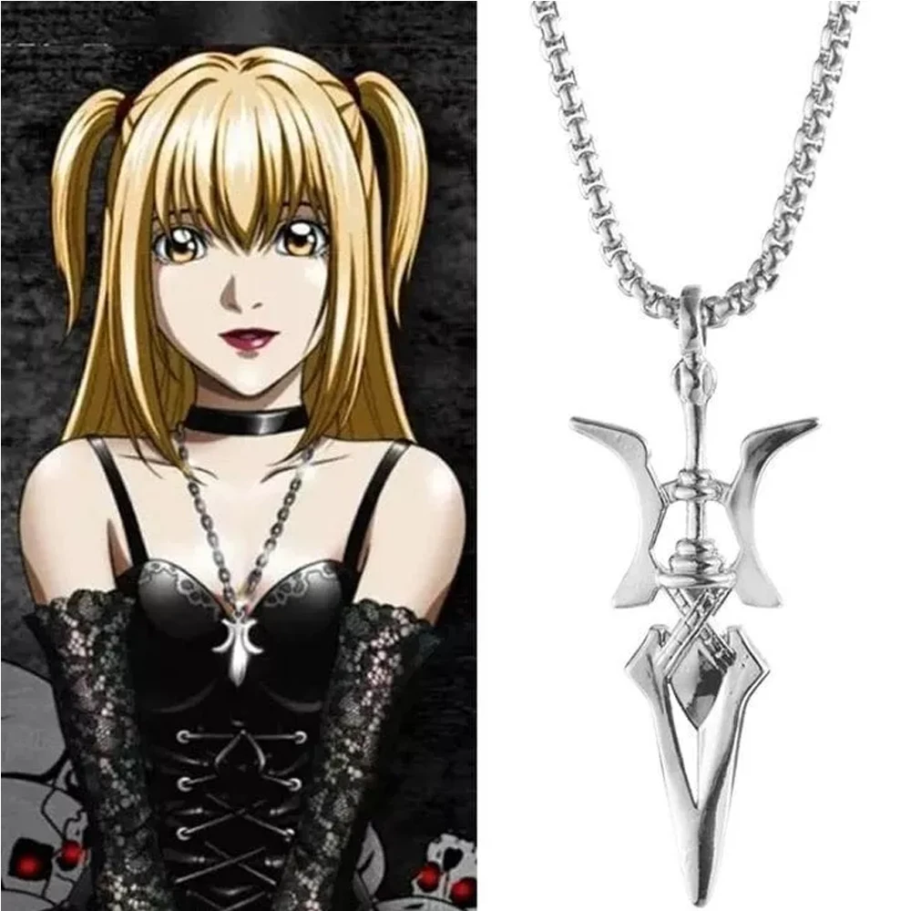 Collar de Cosplay de Anime Misa Amane, collares con colgante de alabarda, joyería para disfraz de Halloween, regalos nuevos