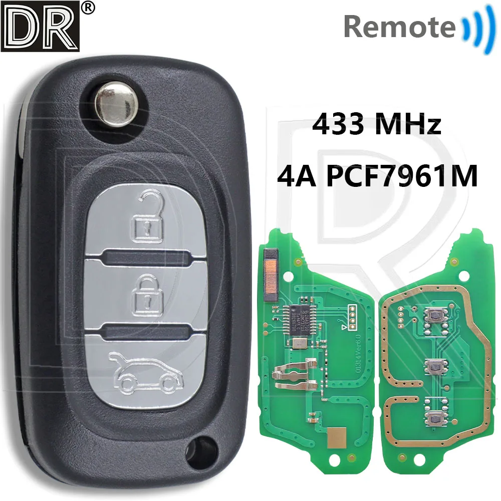 

Отличный чип 4A TWB1G767 433FSK Автомобильный дистанционный ключ для Renault Kadiar Megane IV Trafic Twingo III 2014+ Duster 2016+ Benz Smart Lada