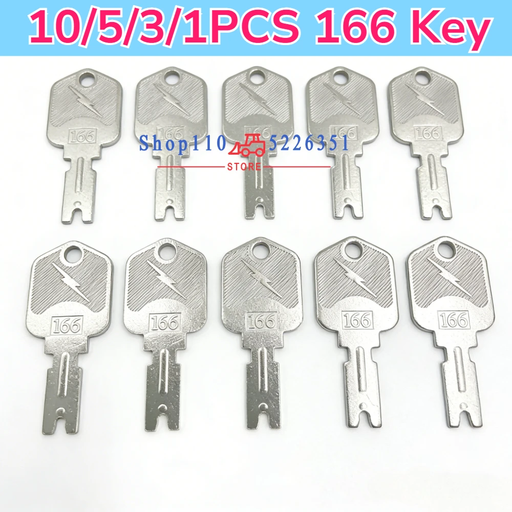 10/5/3/1PCS 166 Forklift key for Pollak Clark Yale Hyster For Komatsu Mustang Gradall Gehl for Daewoo Doosan A214062 5133504