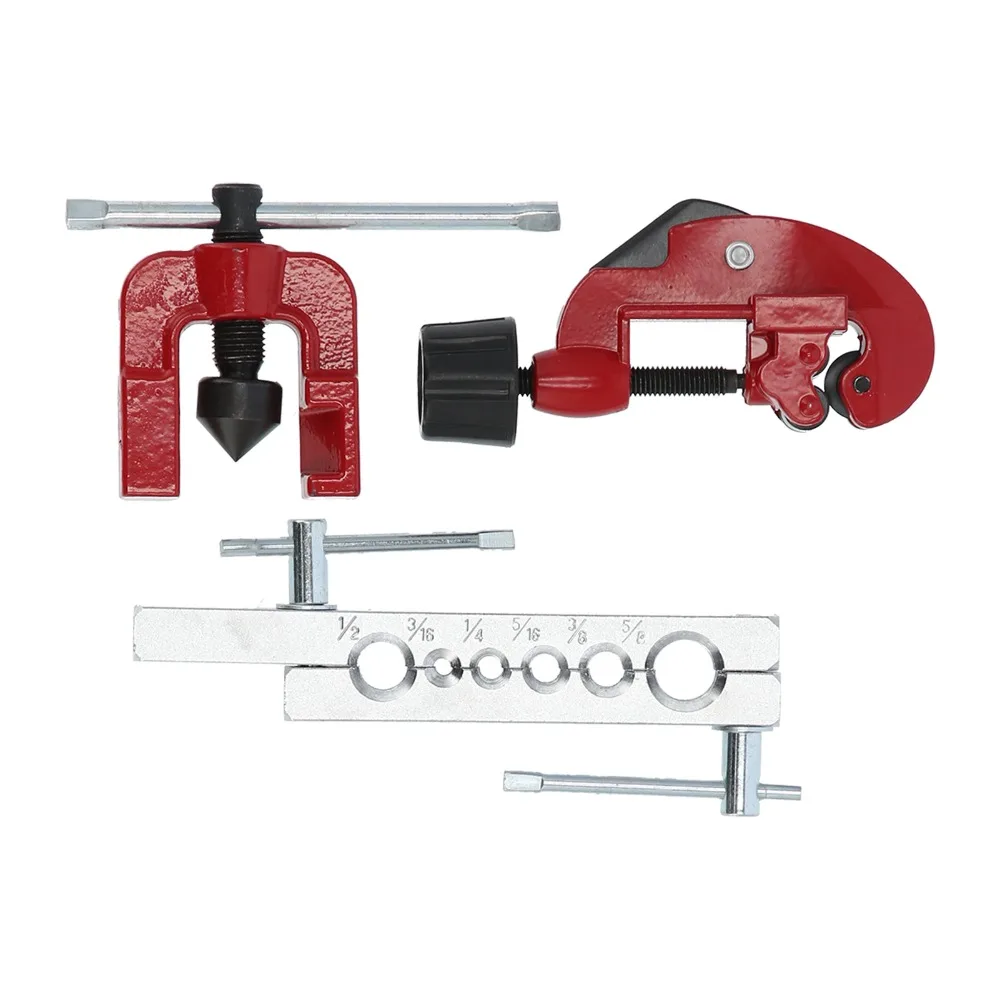 3Pcs Practical G Type Flaring Tool Kit A set Tube Cutter Spring Reamer Plumbing