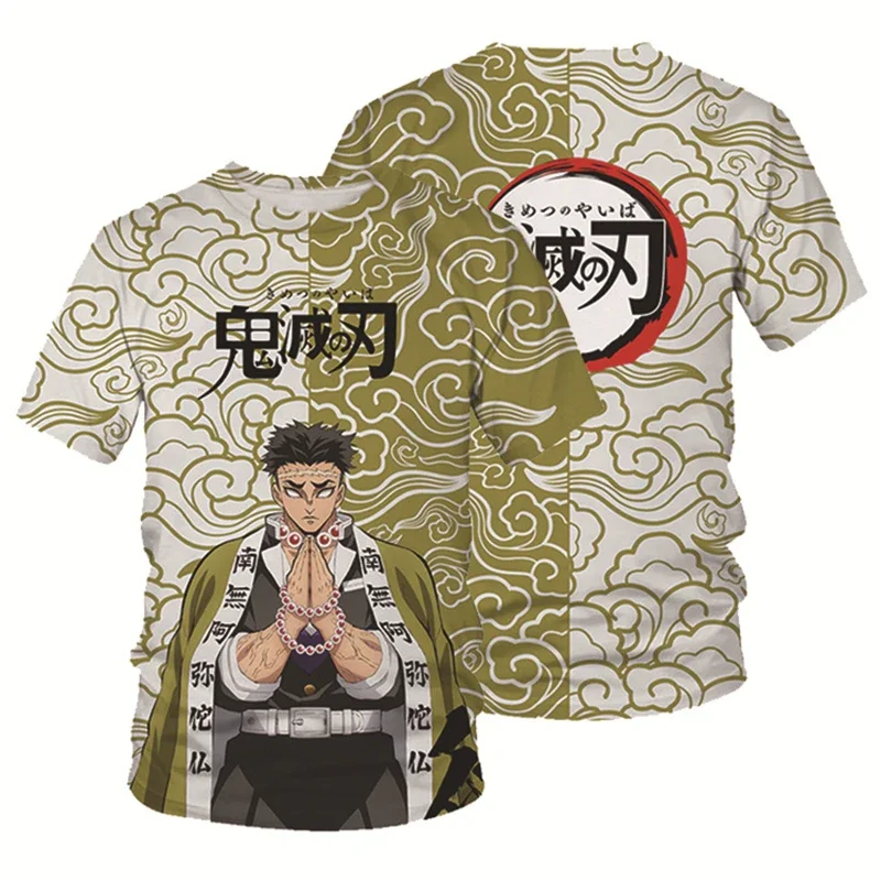 2023 Anime Demon Killer 3D Printed Summer Men's and Women's T-shirt Street Top Crew O Collar Oversized Comfortable Clothing