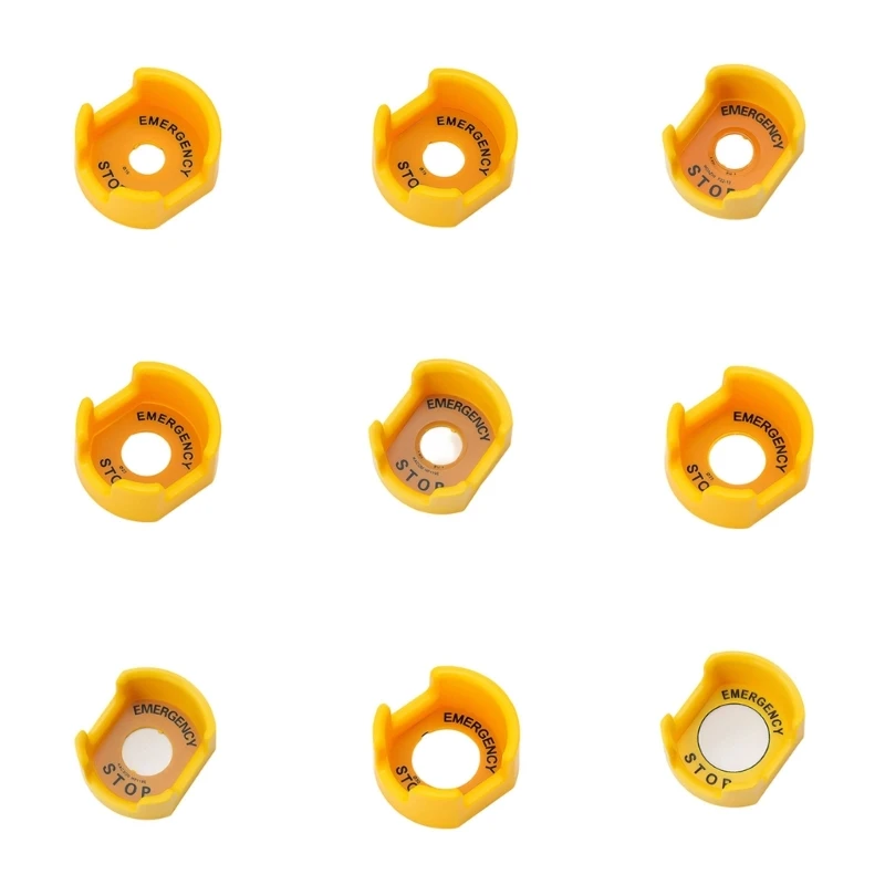 02DC Emergency Stop Button Warning Shell, Yellow Plastic Guard Cover for Machinery, Cabinet Equipment, and Control Use