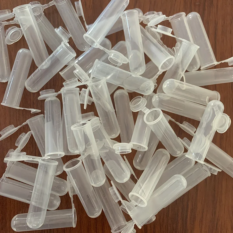 50 Pcs/set of 5ML Experiment Textbook with Cover Centrifuge Tube Plastic Transparent Test Tube Round Bottom with Scale