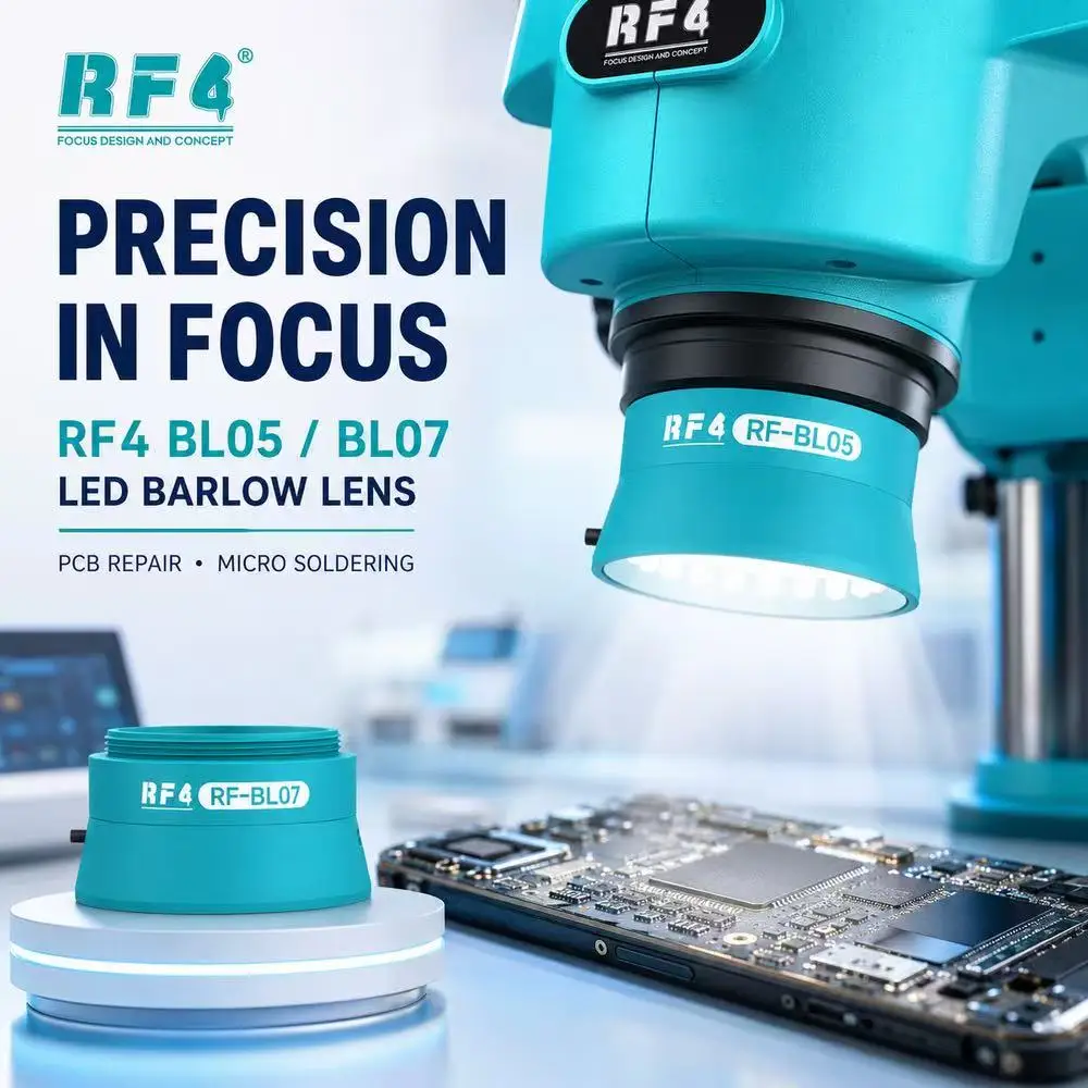 Objectif auxiliaire LED intégré RF4 BL05 BL07 0.5X 0.7X pour microscope, extension pour micro-soudure et réparation de cartes mères