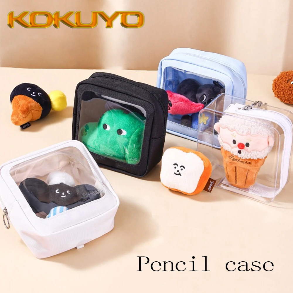 1PC Japan KOKUYO Pencil Case Makeup Bag Multi Functional Visual Window Bag for Carrying Dolls Stationery School Supplies