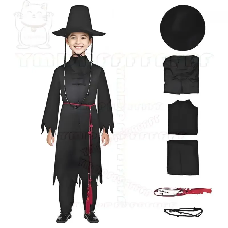 Equipo de caza de brujas de K-POP de Anime, equipo Shajia para hombres y mujeres, conjunto de cosplay Qin Yubei, vestido de lucha de canción negra, Halloween Co