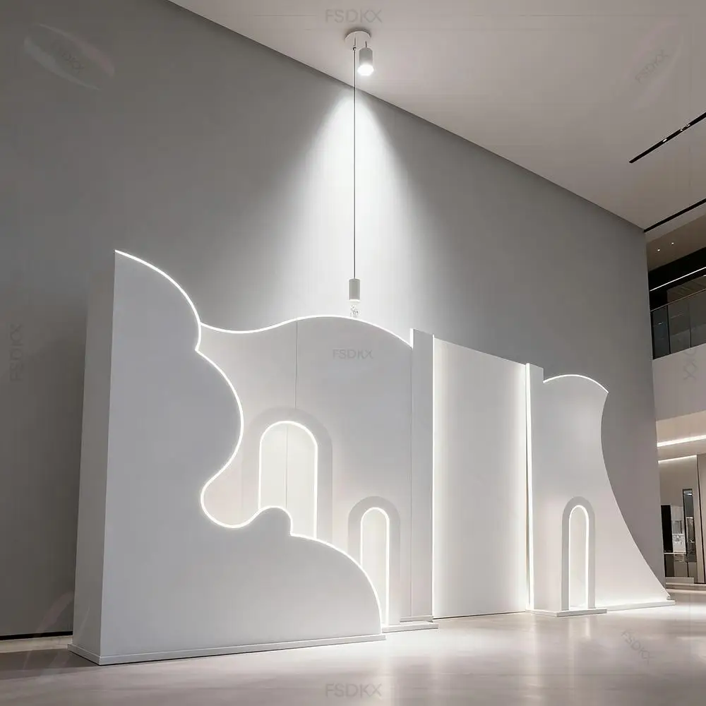 

Customized Elegant Modern Pvc Party Arch Pure White Backdrop for Weddings Events Fashionable Simple Detachable Home