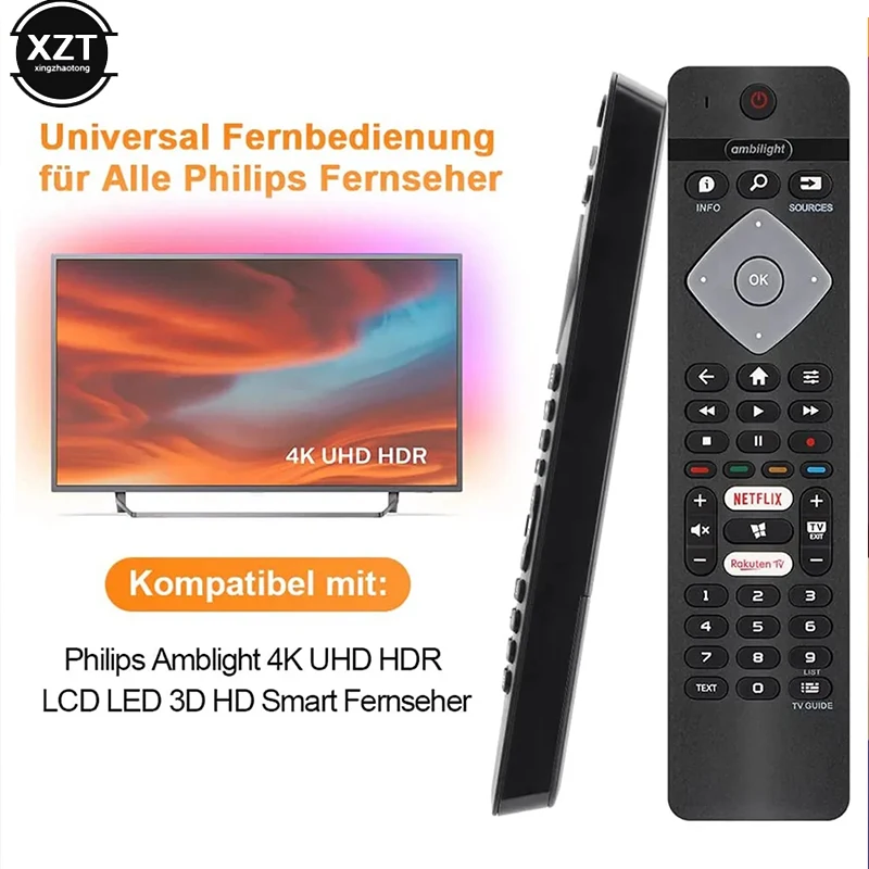 Remote Control Replacement for All Philips Ambilight 4K Smart LED TV 65PUS6754/12 65PUS6704/12 75PUS6754/12 55PUS6754