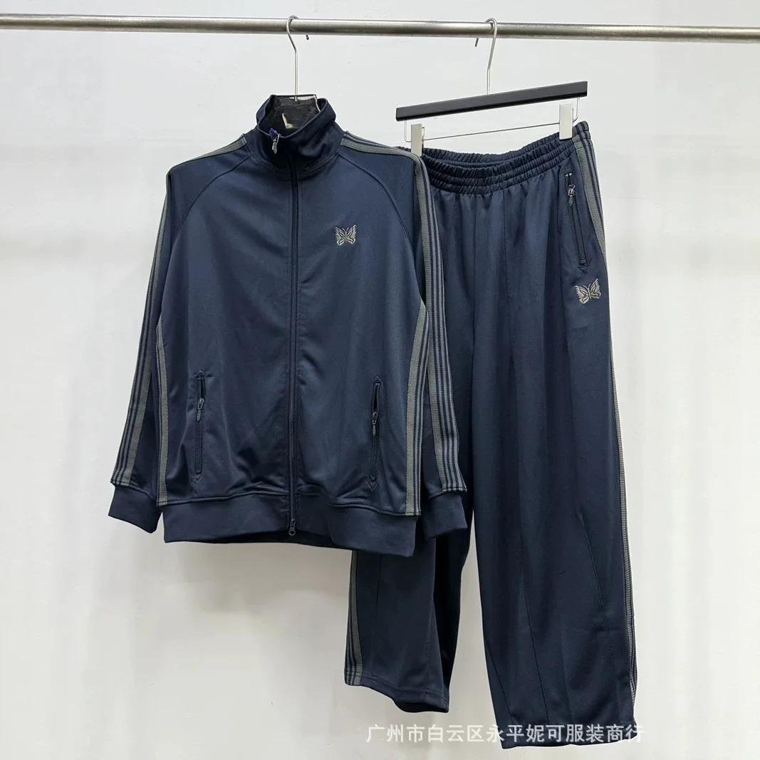 2026 Needl-es track pants Butterfly Fashion Side Stripe Track Pants Quick Drying Loose Y2K Streetwear Casual Breathable