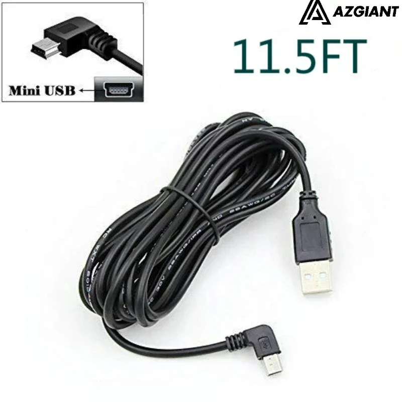 Kabel zasilający do kamery samochodowej USB 2.0 do Mini USB Ładowarka samochodowa do GPS DVR Lusterko wsteczne