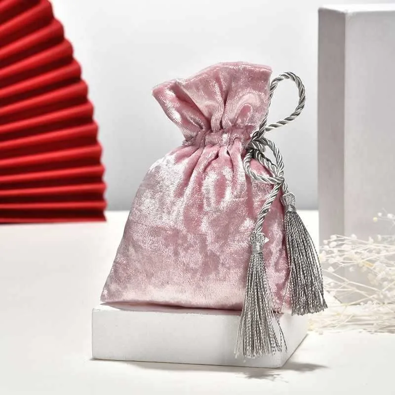 Fleece Sweet Bag Wedding Sweet Box Wedding Candy Storage Drawstring Creative Chinese-style Candy Bag