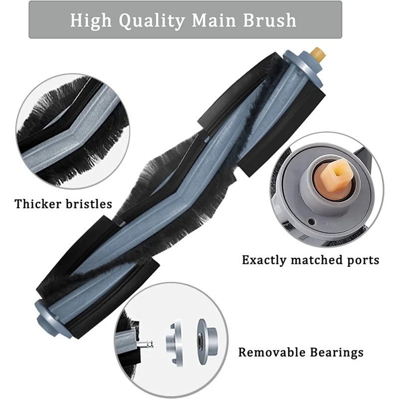 L65A Accessories for Ecovacs Deebot X1 Omni / X1 Turbo / X1 and X1 Plus Vacuum Cleaner Main Brush Filter