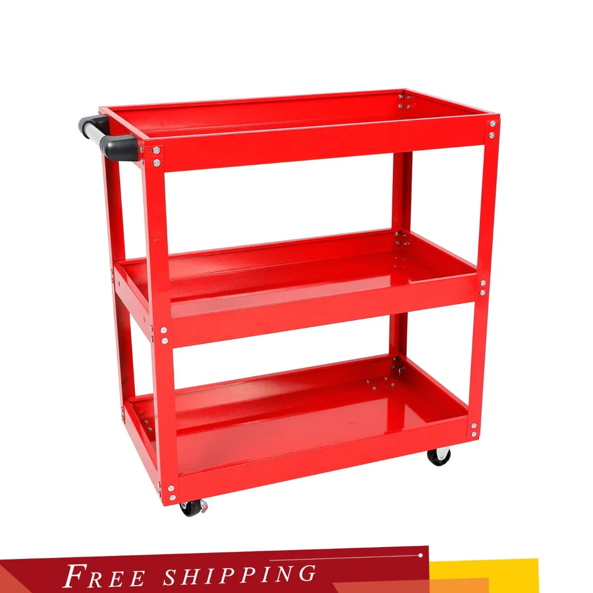 us-3-Tier Rolling Tool Cart Mechanic Tool Cart with Lockable 330 lbs Capacity