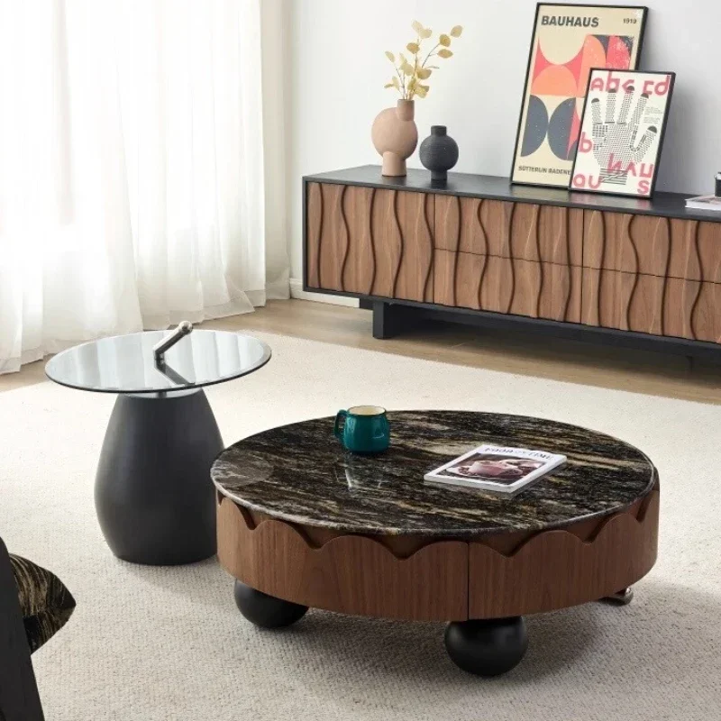 A Light luxury natural luxury stone modern living room marble high-end coffee table