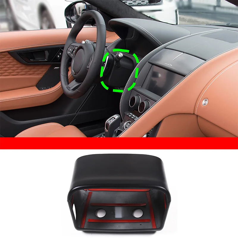 For 13-24 Jaguar F-TYPE steering wheel and steering column protective cover ABS sub black car accessories