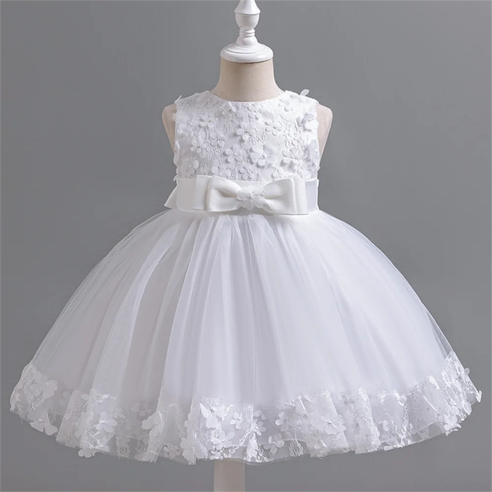 Baby Dresses For Girls Kids Wedding Bridesmaid Gown Toddler Tulle Birthday Princess Party Dress Infant Outfits Sleeveless Dress