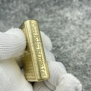 Vicker Zippo Ancient Gold Brass Constantine Priest 6 sides Sculpture Wind Proof Collection in the box 12 Main Original Zippo Lighter Sales - №6