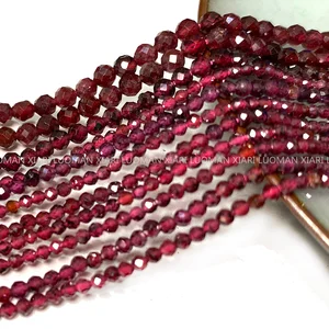 Roter Granat-Solto-runde runde Granat, um Schmuck, 100% Natursteinperlen, DIY-Armband und Charm-Halskette, 2-4mm zu machen 9 Hauptverkäufe rotes Kristall - №6