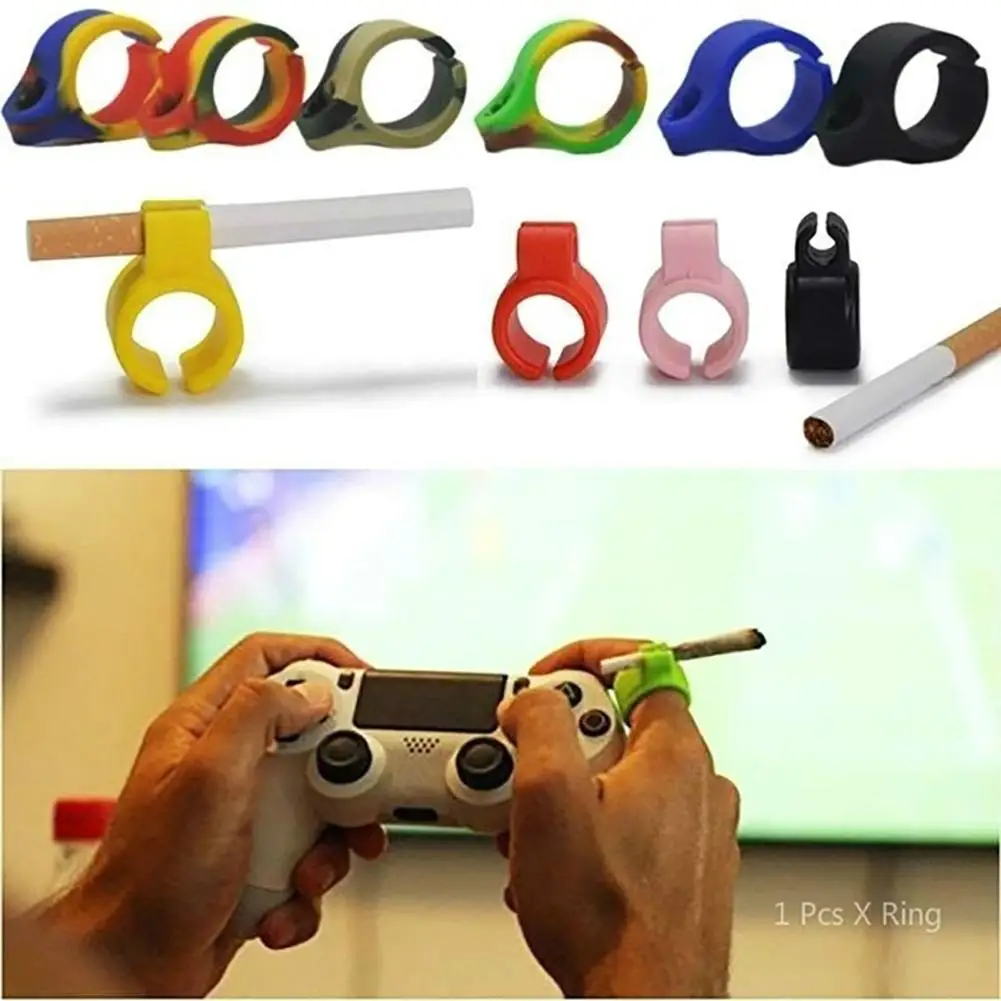 1 PC Silicone Cigarette Holder Ring Rack Creative Portable Cigarette-Holder Finger Clip for Regular Smoking Accessories