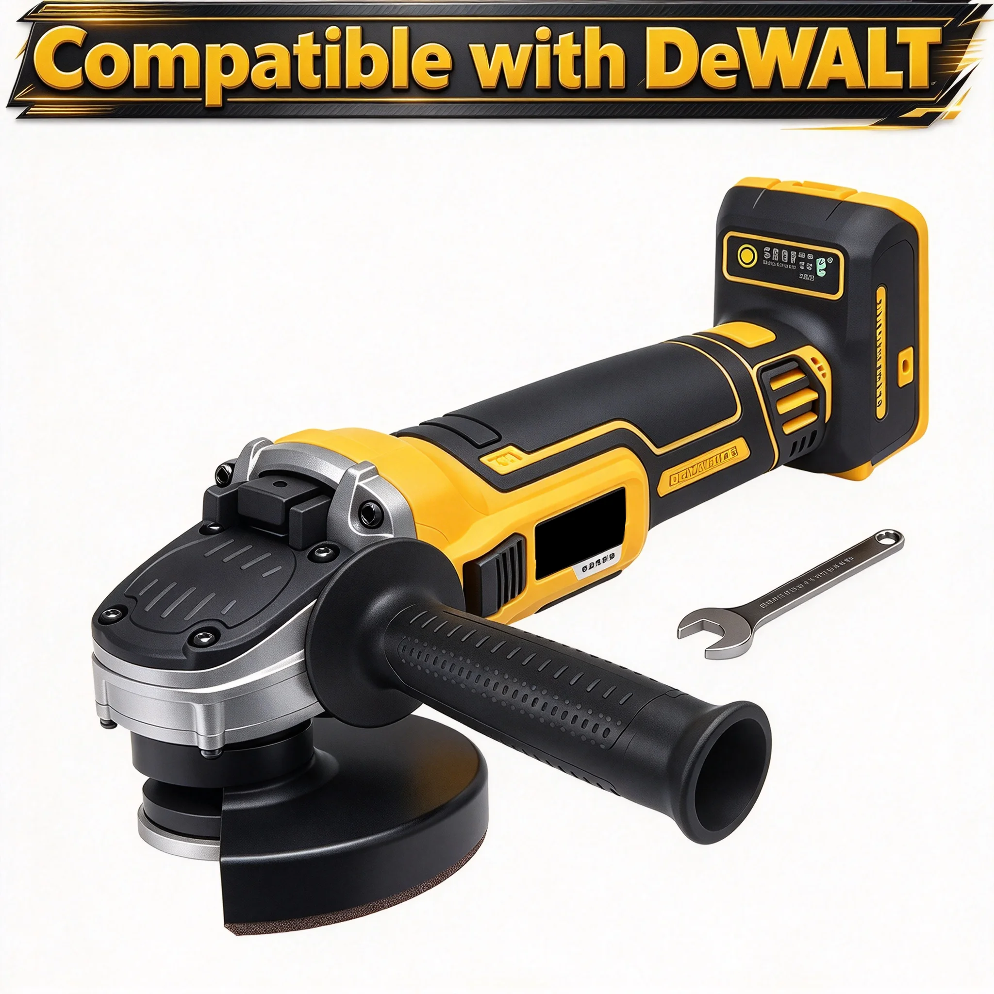 Brushless Angle Grinder Battery Powered - DEWALT 20V MAXバッテリー対応、コードレスアングルグラインダー。4.5インチ、ブラシレスモーター搭載、最大回転数8500RPM。切断、研磨、研削、研磨、錆除去作業に。本体のみ。