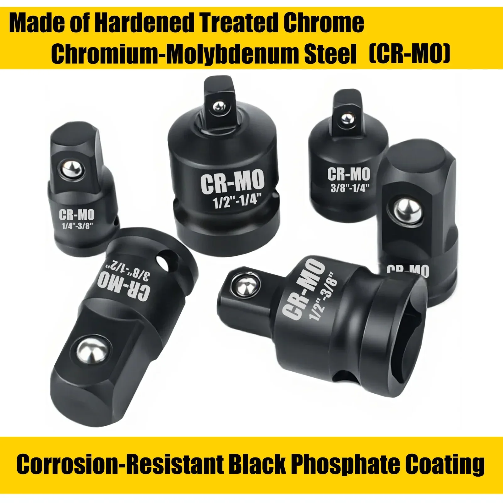 4/6PCS Impact Socket Adapter Reducer Set 1/2 3/8 1/4 Inch Wrenches for Auto Impact Driver Construction Work Tool Set
